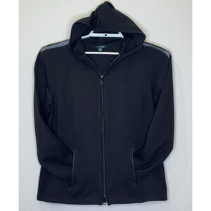 Lauren Ralph Lauren Full Zip Hoodie Jacket Womens Size Large Black Long Sleeve